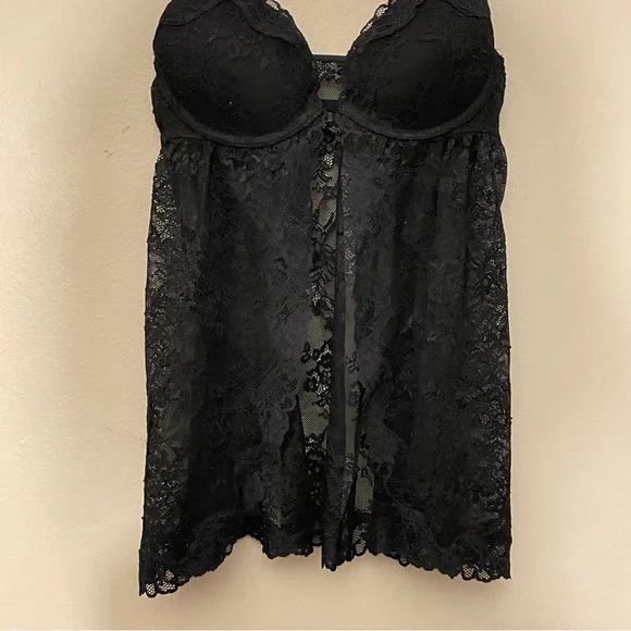 La SENZA Black Lace Push-Up Babydoll Teddy – Size XS EUC - Picture 6 of 15